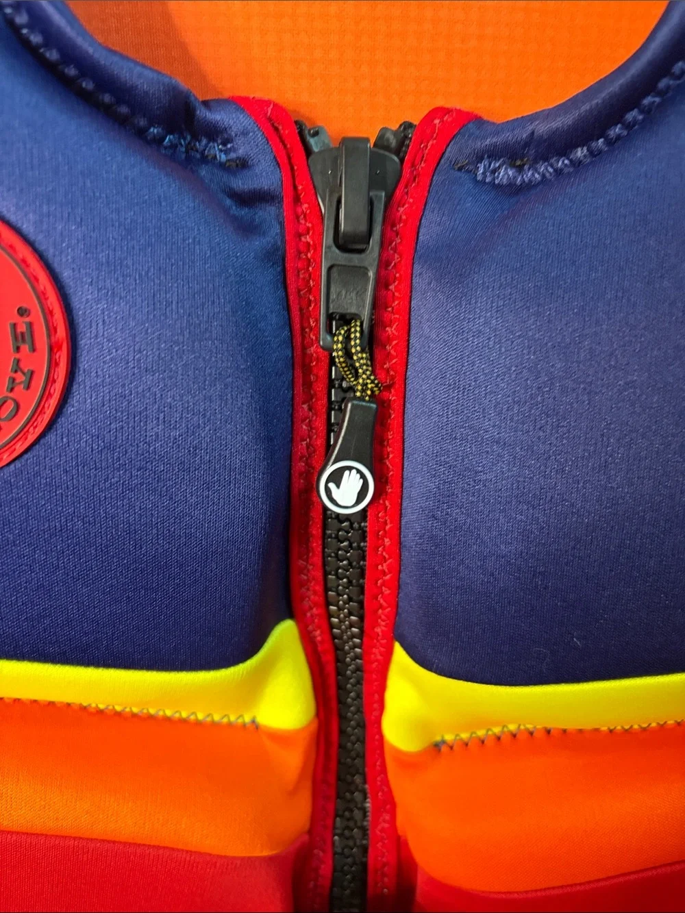 Body Glove- Kids Overboard Neoprene Life Vest - Navy with Yellow & Red Accents - Picture 3 of 16